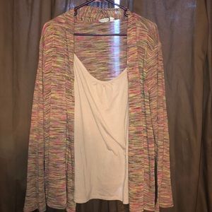 Plus size sweater and tank top
